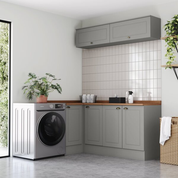 Lavanderia Modulada 5 Peças Com Tampo Americana Cinza/nature