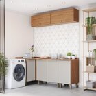 Lavanderia Modulada 5 Peças Com Tampo Requinte Nature/areia