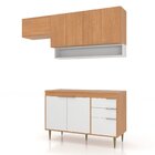 Lavanderia Modulada Agata 3 Peças, Aéreo 120cm, Aéreo 80cm E