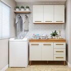 Lavanderia Modulada Armário Aéreo E Balcão Brasília Nature/of