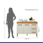 Lavanderia Modulada Balcão 2 Portas 3 Gavetas Petrópolis Natu