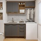 Lavanderia Modulada Balcão 3 Portas E 2 Armários Aéreos Áustr