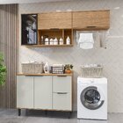 Lavanderia Modulada Com 2 Aéreos E 1 Balcão Com Tampo 100% Md