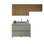 Lavanderia Modulada Com 2 Armários Aéreos E Balcão 100% Mdf R