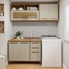 Lavanderia Modulada Com 2 Armários Aéreos E Balcão 3 Portas S