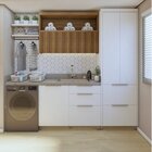 Lavanderia Modulada Com Armário Aéreo,1 Balcão E 1 Armário Mu