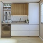 Lavanderia Modulada Com Armário Aéreo, Armário Multiúso E Bal