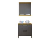 Lavanderia Modulada Com Balcão 2 Portas E Armário Aéreo 100%