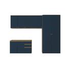 Lavanderia Modulada Kappesberg Celeste 5 Peças Nogueira/azul