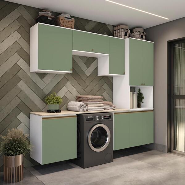 Lavanderia Modulada Kappesberg Celeste 6 Peças Branco/verde 2