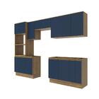 Lavanderia Modulada Kappesberg Celeste 9 Peças Nogueira/azul