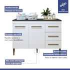 Lavanderia Modulada Petrópolis Balcão 2 Portas 3 Gavetas Kaik