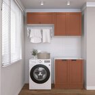 Lavanderia Modular 3 Peças Sem Tampo 2 Aéreos 4 Portas 1 Balc