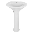 Lavatório com Coluna de Chão Diamantina Branco 82x46x56cm Icasa