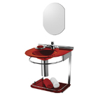 Lavatório com Espelho Cris-Mold 46x50x62,50cm Vermelho Cris Metal
