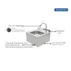 Lavatorio De Parede Em Aco Inox 40x40 Com Acessorios Para Uso