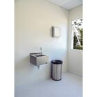 Lavatorio De Parede Em Aco Inox 40x40 Com Acessorios Para Uso