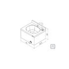 Lavatorio De Parede Em Aco Inox 40x40 Com Acessorios Para Uso