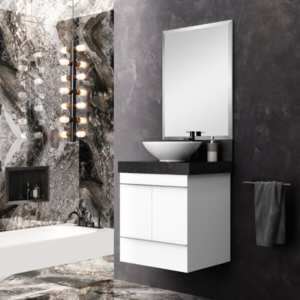 Lavatório De Porcelanato Para Banheiro Com Cuba De Apoio Gabi