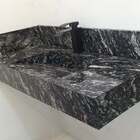 Lavatório Em Granito Preto Indiano C/ Cuba Esculpida 1.00x0.50