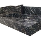 Lavatório Em Granito Preto Indiano C/ Cuba Esculpida 1.00x0.50