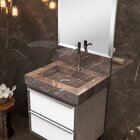 Lavatório Em Porcelanato Para Banheiro 50cm Top Com Cuba Escu