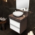 Lavatório Em Porcelanato Para Banheiro 50cm Top Para Cuba De