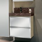 Lavatório Em Porcelanato Para Banheiro 60cm Com Cuba Esculpid