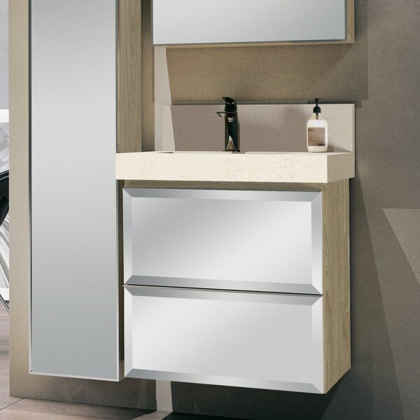 Lavatório Em Porcelanato Para Banheiro 60cm Com Cuba Esculpid