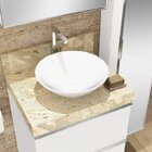 Lavatório Em Porcelanato Para Banheiro 60cm Para Cuba De Apoi