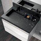 Lavatório Em Porcelanato Para Banheiro 80cm Com Cuba Esculpid