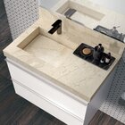 Lavatório Em Porcelanato Para Banheiro 80cm Com Cuba Esculpid