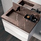 Lavatório Em Porcelanato Para Banheiro 80cm Com Cuba Esculpid