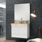 Lavatório Em Porcelanato Para Banheiro 80cm Para Cuba De Apoi