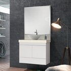 Lavatório Em Porcelanato Para Banheiro 80cm Para Cuba De Apoi