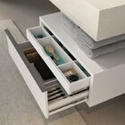 Lavatório Em Porcelanato Para Banheiro Com Cuba Esculpida Gab