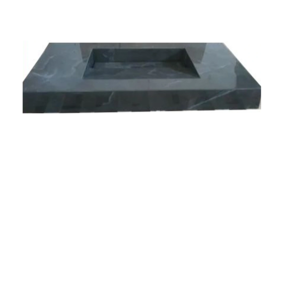 Lavatório Esculpido Em Porcelanato Black Marmorizado Polido