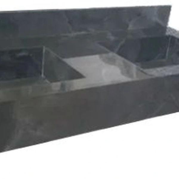 Lavatório Esculpido Em Porcelanato Black Marmorizado Polido 1