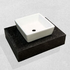 Lavatório Granito Preto São Gabriel C/ Cuba Quadrada Sobrepor