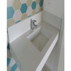 Lavatório Elegance Mármore 80x50x15cm Branco Pedras Feital
