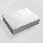 Lavatório Marmore Branco C/ Cuba Retangular Sobrepor C/ Mesa