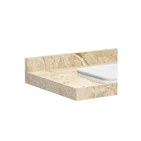 Lavatório Para Banheiro Com Cuba Embutida 22x80cm Travertino