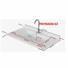 Lavatório Para Banheiro Patinada Em Mármore Sintético 62cm Br