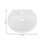 Lavatório para Coluna Oval 46x56cm Branco Diamantina Icasa