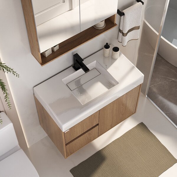 Lavatório Pia Para Banheiro Jade De Mármore Sintético 60cm Branco ...