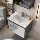 Lavatório Pia Para Banheiro Soft De Mármore Sintético 57cm Br