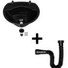 Lavatório Plástico 3,8l + Sifão Universal Preto Lavabo Astra