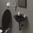 Lavatório Plástico 3,8l + Sifão Universal Preto Lavabo Astra