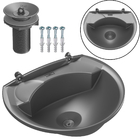 Lavatório Plástico Prata Kit Instalação 3,8l 36x28cm Astra