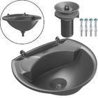 Lavatório Plástico Prata Kit Instalação 3,8l 36x28cm Astra